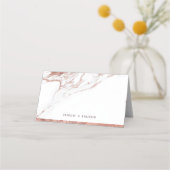 De Placement Marbre d'or rose luxe moderne mariage places carte (Dos)