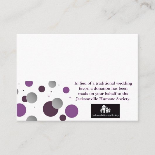 De Placement Mariage Charity Favoriser Carte & Lieu (Devant)