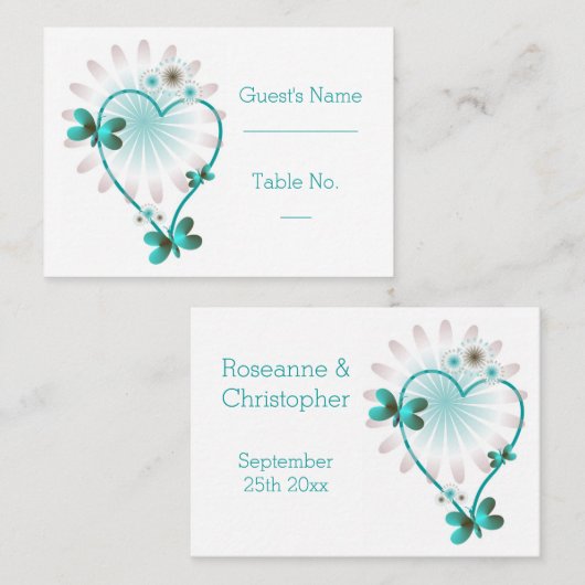 De Placement Mariage Emplacement Paramètre Carte Mint Papillon (Devant / Derrière)