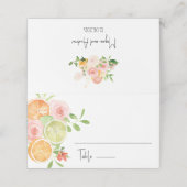 De Placement Mariage floral Citrus Carte Place (Extérieur déplié)