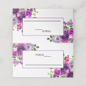 De Placement Mariage Floral violet plié Carte Place (Extérieur déplié)
