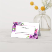 De Placement Mariage Floral violet plié Carte Place (Dos)