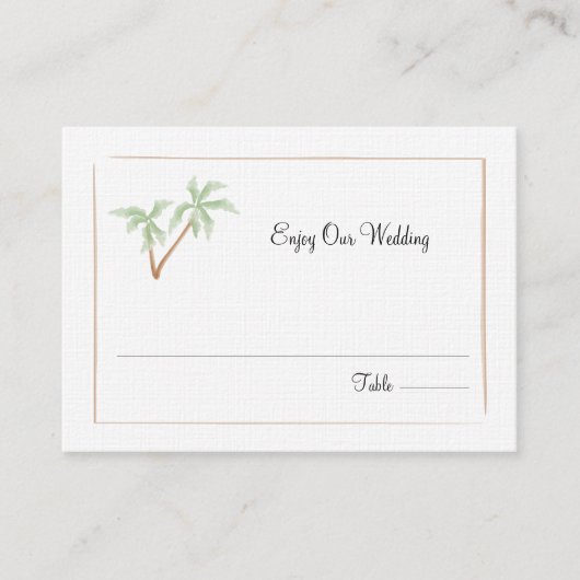 De Placement Mariage Palm Tree / Carte d'escorte (Devant)