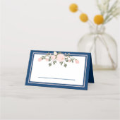 De Placement Marine & Blush Floral - Carte pliée Place (Dos)