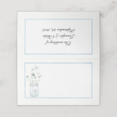 De Placement Mason Mariage Mason Fleurs Bleues Carte Place Plié (Extérieur déplié)