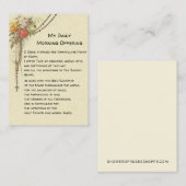 De Placement Matin Offrant La Prière Catholique Floral Carte Sa (Devant / Derrière)