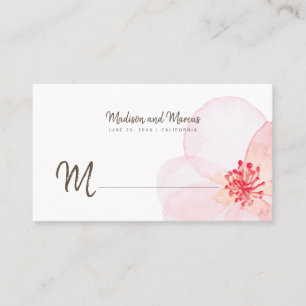 De Placement Minimaliste + Aquarelle Florale Mariage Carte Plac