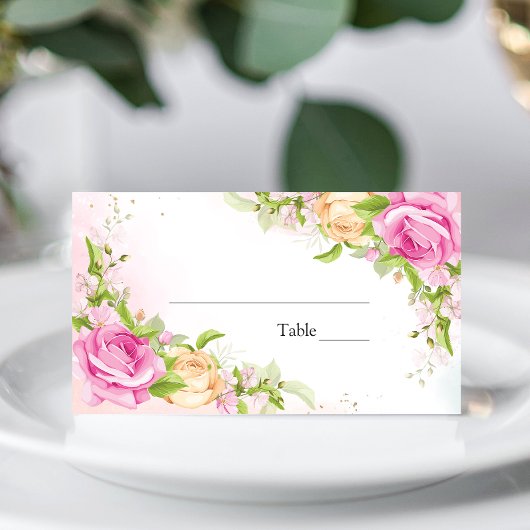 De Placement Moderne Elégant Floral Chic Mariage Carte Place