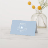 De Placement Monogramme Crest Dusty Bleu Plié Carte Place (Dos)