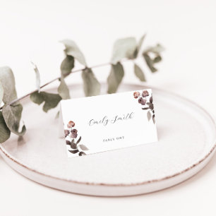 De Placement Moody Purple Rose plié Mariage Carte Place