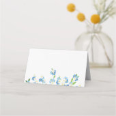 De Placement Ne m'oubliez pas Carte Place Pliée Bleu & Blanc (Dos)