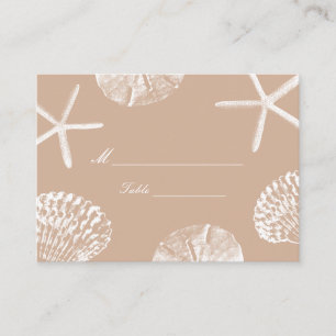 De Placement Neutral Beach Thème Coquillages Mariage Carte Plac
