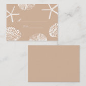 De Placement Neutral Beach Thème Coquillages Mariage Carte Plac (Devant / Derrière)