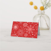 De Placement Noël Snowflakes Nom Carte Place (Dos)