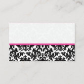 De Placement Noir, Blanc, Rose Coeurs Joints Damask Carte Place (Dos)