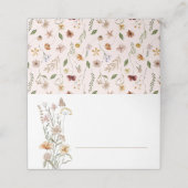 De Placement Nom du Baby shower rose petit Fleur sauvage Carte  (Extérieur déplié)