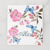 De Placement Nom plié Carte Place - Papillons Floraux (Extérieur déplié)