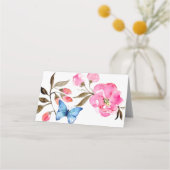 De Placement Nom plié Carte Place - Papillons Floraux (Dos)