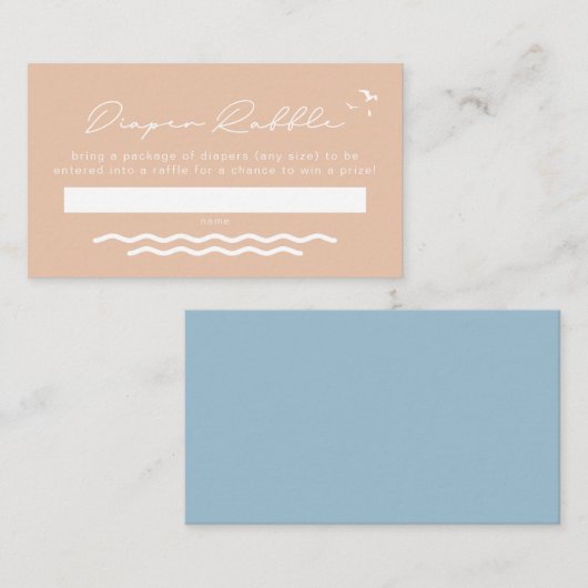 De Placement OCEANSIDE Beach Tropical Baby Diaper Carte Raffle (Devant / Derrière)