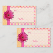 De Placement Orange Rose Daisy - Occasion spéciale Carte Place (Devant / Derrière)