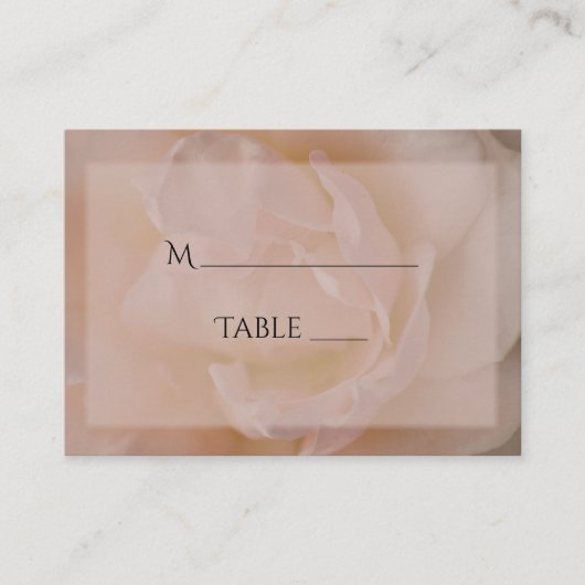 De Placement Pale Rose rose rose rose rose Mariage Carte Place (Devant)