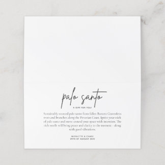 De Placement Palo Santo Mariage Favoriser Carte Place