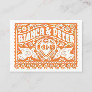De Placement Papier Picado Lovebirds Orange Carte Place