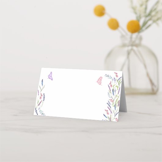 De Placement Papillons floraux violets Mariage Carte Place (Devant)
