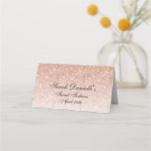 De Placement Parties scintillant rose Gold Glam Carte Place per (Dos)