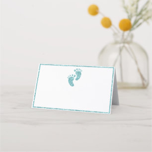 De Placement Parties scintillant turquoise Pieds bébé Carte Pla