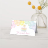 De Placement Pastel Rainbow Balloon Place Carte Anniversaire (Devant)