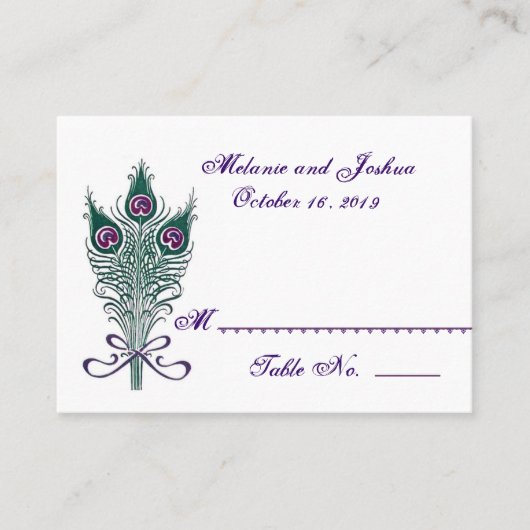 De Placement Pierres Peacock Table Place Carte Mariage (Devant)