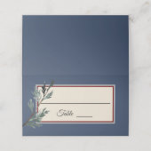 De Placement Pine Bleu Hiver Mariage Lieu Carte Tente (Extérieur déplié)