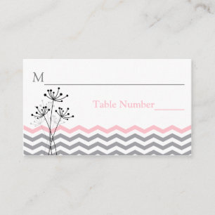 De Placement Pink, Grey Floral, Chevron Stripes Carte Place