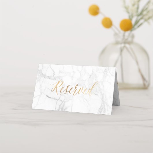 De Placement PixDezines Marble Faux Gold Confetti Carte réservé (Devant)