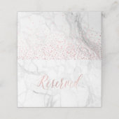 De Placement PixDezines Marble Faux Rose Gold Carte Réservée (Extérieur déplié)
