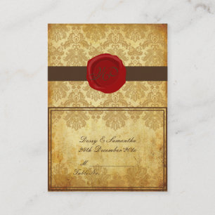 De Placement PixDezines vintage pique damask tente carte place