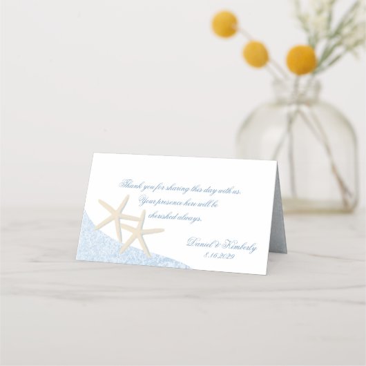 De Placement Plage Mariage Starfish Carte Place (Dos)