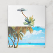 De Placement Plage, Palmiers, Ocean Mariage Carte Place (Extérieur déplié)
