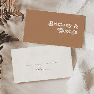 De Placement Plage Retro Carte Place Mariage plat Brown