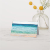 De Placement plage tropicale palmiers mariage fête carte place (Dos)