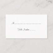 De Placement Plumes blanches Carte Place 2 (Dos)