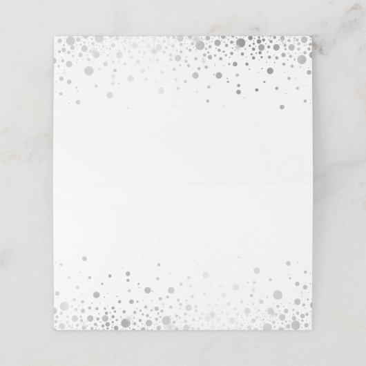De Placement Points Confetti Faux Argent | Carte moderne (Extérieur déplié)