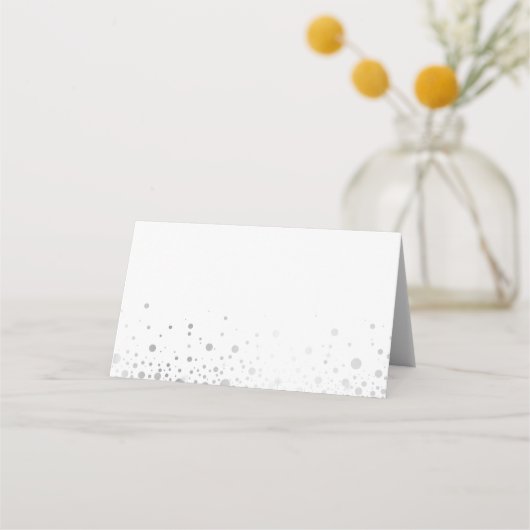 De Placement Points Confetti Faux Argent | Carte moderne (Dos)