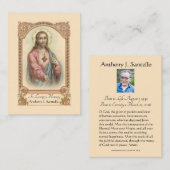 De Placement Prière commémorative funéraire catholique Carte Sa (Devant / Derrière)