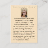 De Placement Prière commémorative funéraire catholique Carte Sa (Dos)