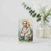 De Placement Prière commémorative Saint Joseph & Jésus Carte Sa (Debout devant)