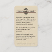 De Placement Prière commémorative Saint Joseph & Jésus Carte Sa (Dos)