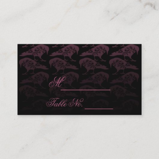 De Placement Purple Corbeau gothique Mariage Carte Place (Devant)