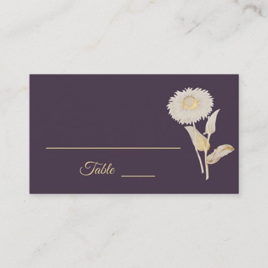 De Placement Purple Daisy Antique Mariage Carte Place (Devant)